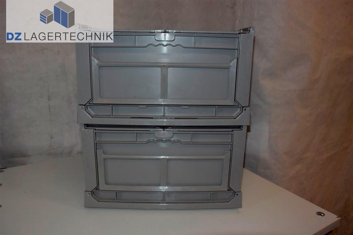 Faltkiste mit Deckel in grau 390x290x225 mm