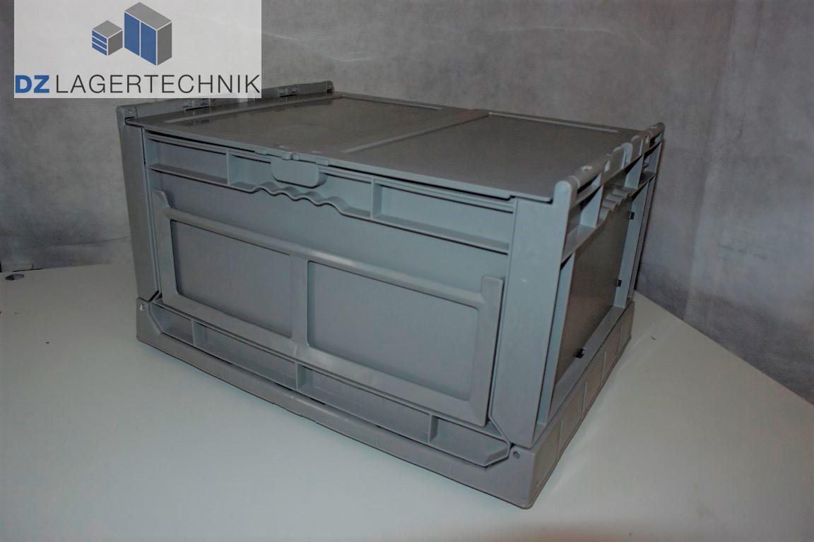 Faltkiste mit Deckel in grau 390x290x225 mm