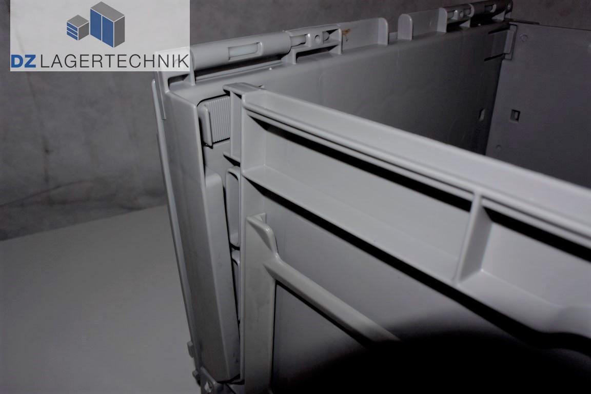 Faltkiste mit Deckel in grau 390x290x225 mm